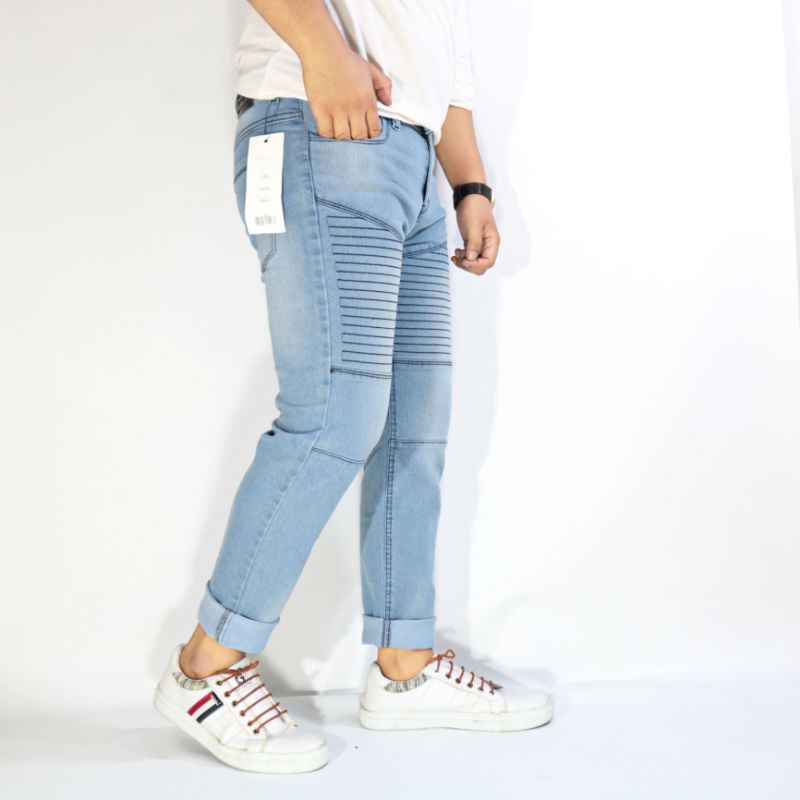 Celana Jeans Biker Sobek Skinny Jeans