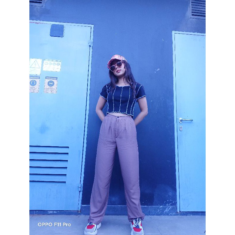 kulot kancing rayon celana highwaist Shopee Indonesia kulot kancing rayon celana highwaist Shopee Indonesia