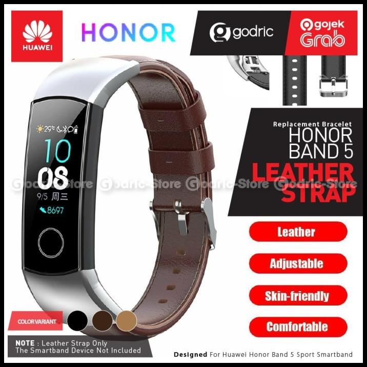 Premium Leather Strap For Huawei Honor Band 5 / 4 Tali Jam Kulit