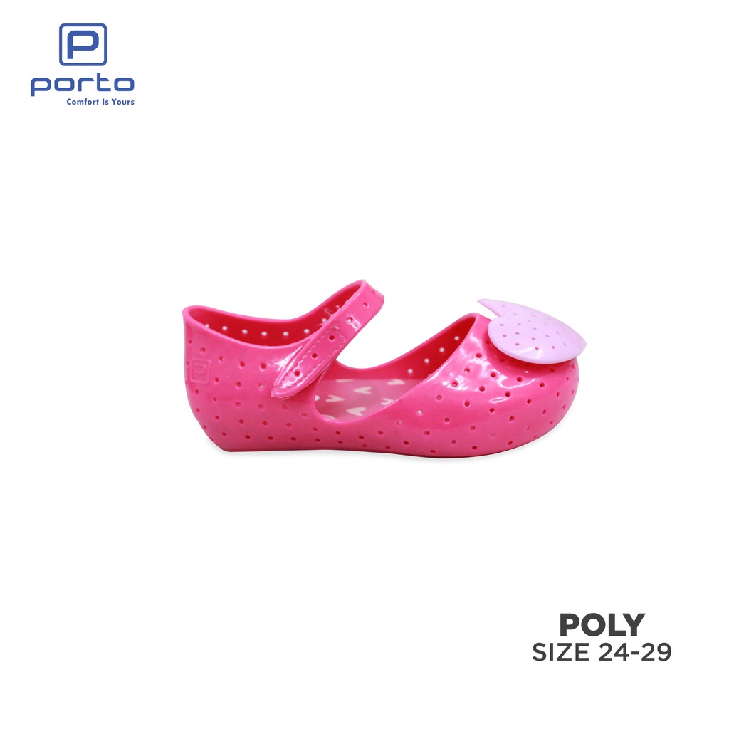 POLY - Porto Leveling Sepatu Sandal Anak-Anak Wanita Size 24 - 29 Nyaman Lucu Love Original Terbaru Porto Lady