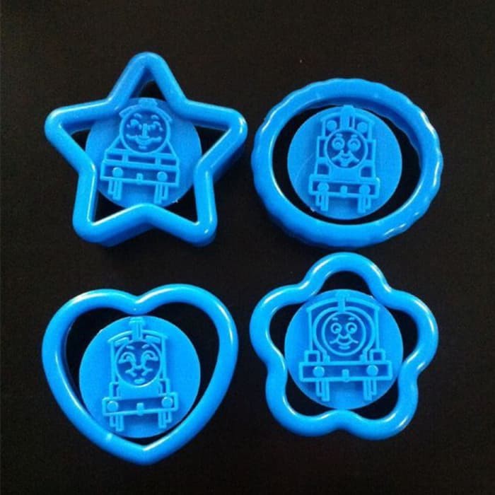 Cookies Cutter Bentuk Kereta - Cetakan Kue Kering Motif Kereta Api Biru - Cetakan Makanan - Cetakan Cookies