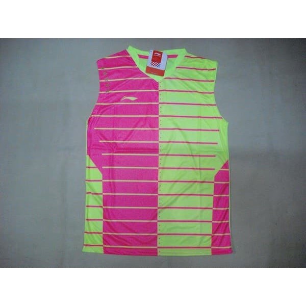 Baju Badminton Singlet BADMINTON / BULUTANGKIS Lining L.18 Pink Stabilow Murah