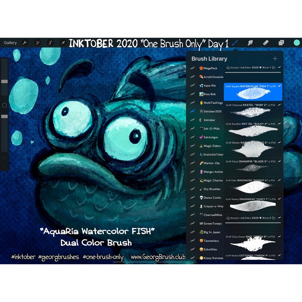 Procreate Brush - 47 Brushes for Inktober 2020