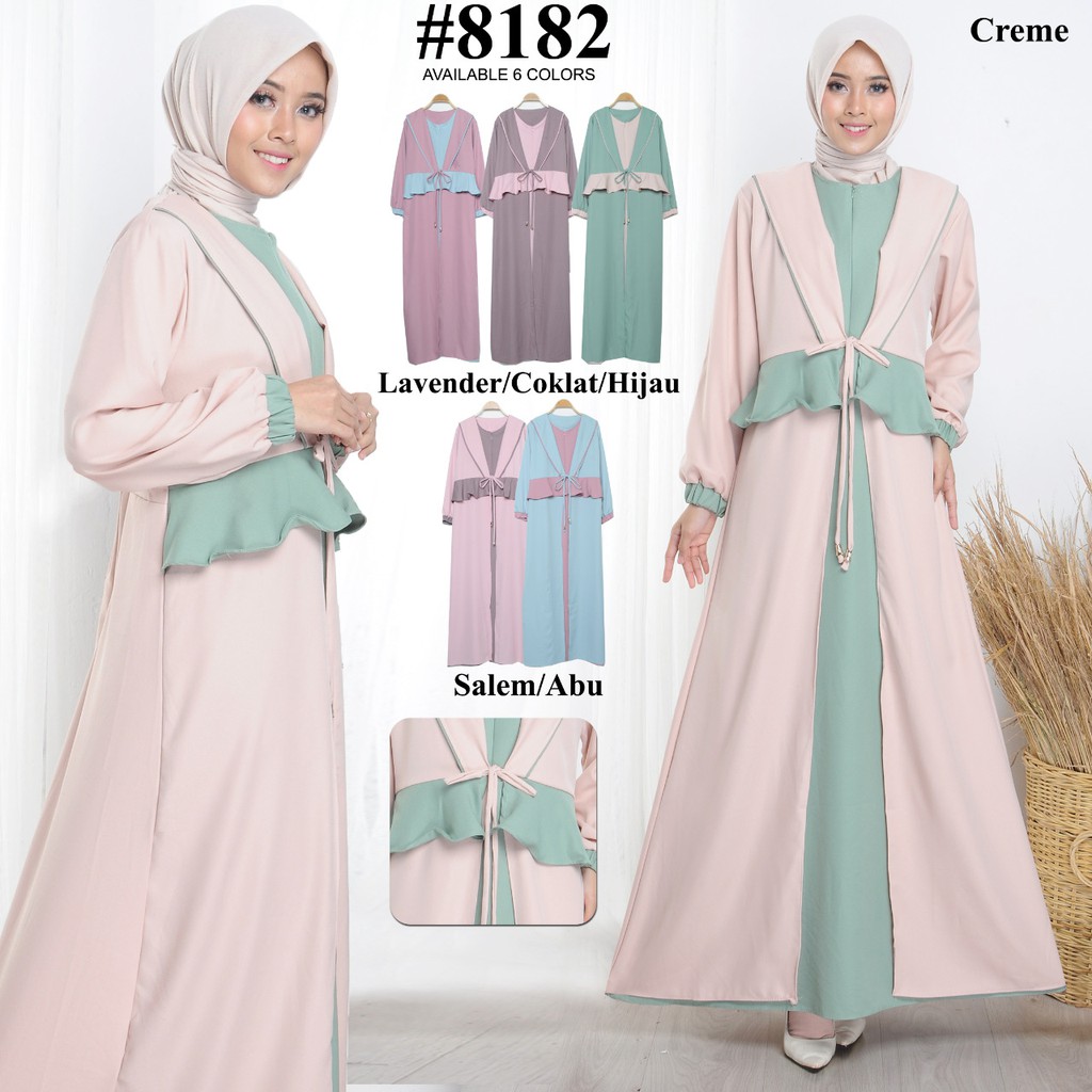 Gamis Terbaru Model Polos Kombinasi GB-8182