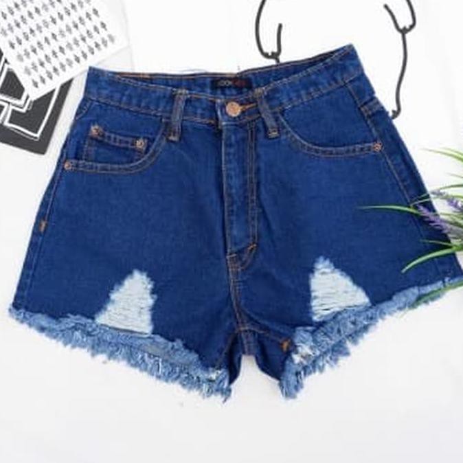 Hotpants Jeans Ripped Pants Wanita Cottonbells - C 1391 C46 Berkualitas