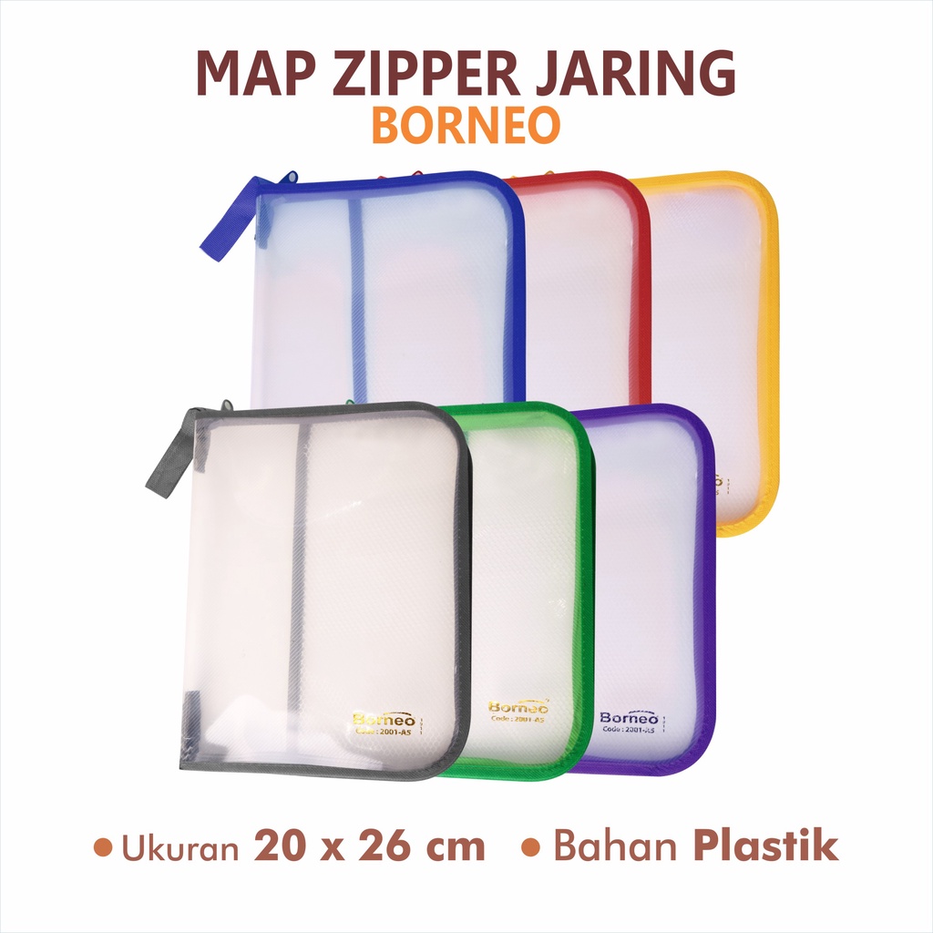 Jual Map Plastik Map File Borneo Map Zipper Jaring Plastik Kertas A5 File Holder Dokumen 2900