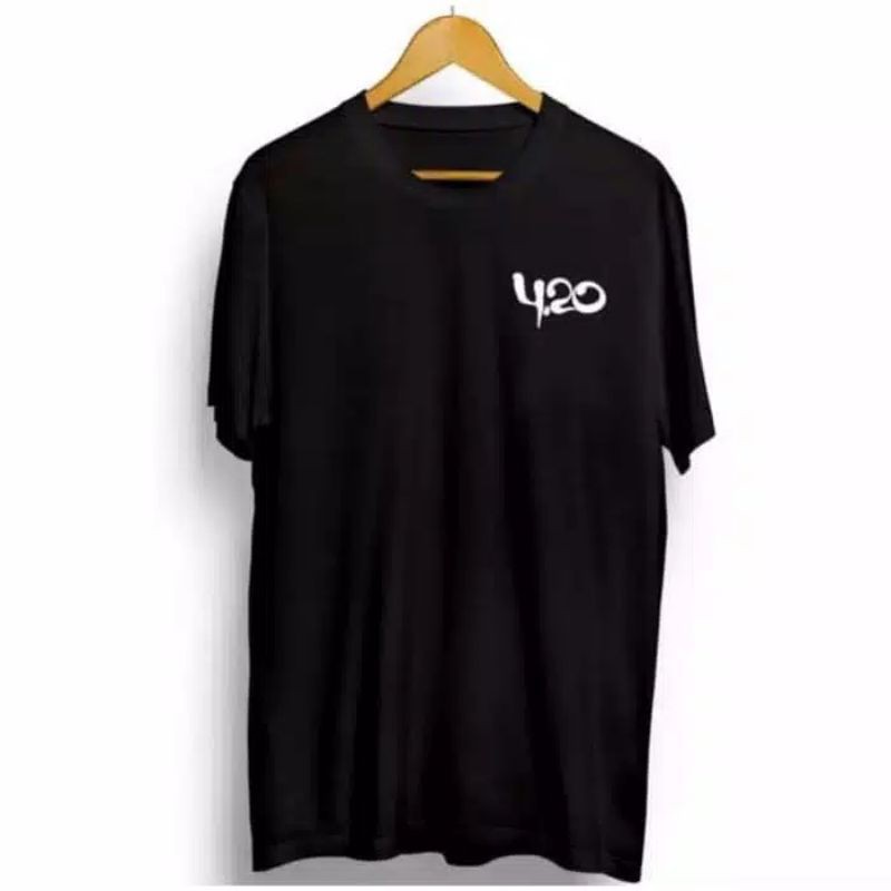 Kaos Tshirt Baju Combed 30S Distro LOGO KECiL 420 polos custom 4 20 Fourtwnty Fourtwenty indonesia
