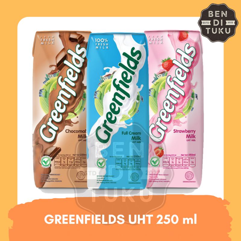 

Susu UHT Greenfields 250ml Bisa Mix 2 Rasa Chocomalt Full Cream Strawberry