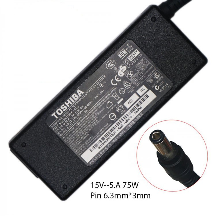 Toshiba Charger / Adaptor Laptop 15v - 5A Jack 6.3x3.0mm Original