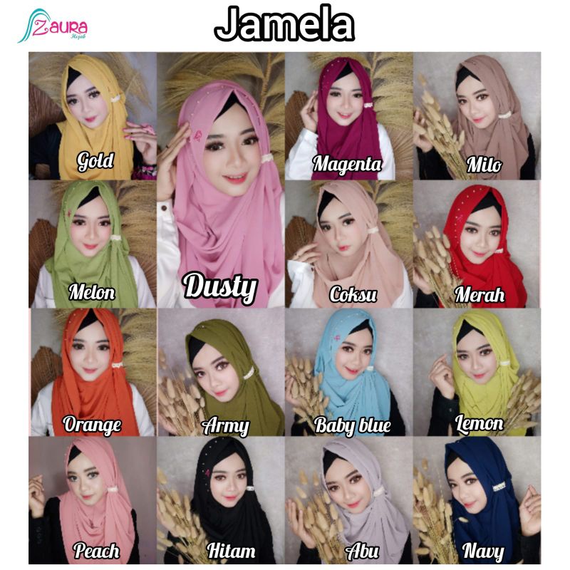 Zaura hijab Pasmina instan Jamela