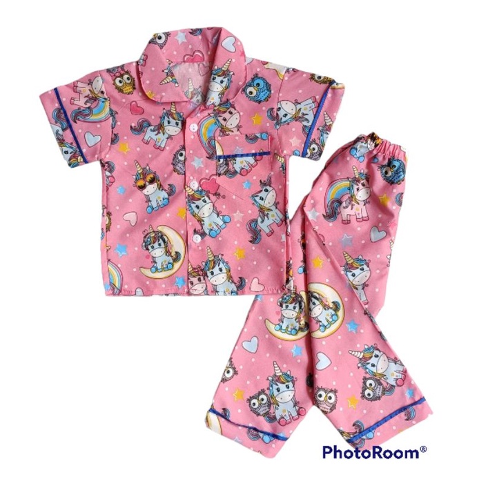 Piyama anak motif lengan pendek baju tidur anak laki laki perempuan pashion tidur anak baju anak sehari hari pakaian anak baju anak murah