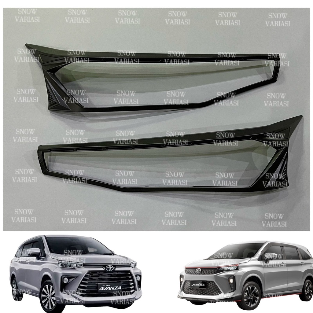Garnish Lampu Depan All New Avanza Xenia 2022 UP Hitam Doff