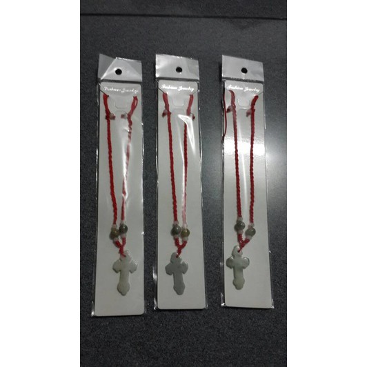 Kalung Giok Salib tali merah