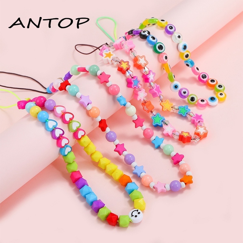 Populer Mutiara Lembut Tembikar Ponsel Lanyard Wanita Ponsel Case Liontin Aksesoris ANTOP