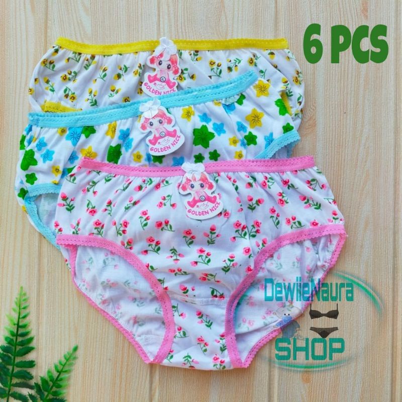 Cd Anak Perempuan Golden Nick 043 Sablon Kembang | Celana Dalam Anak Cewek Motif Bunga