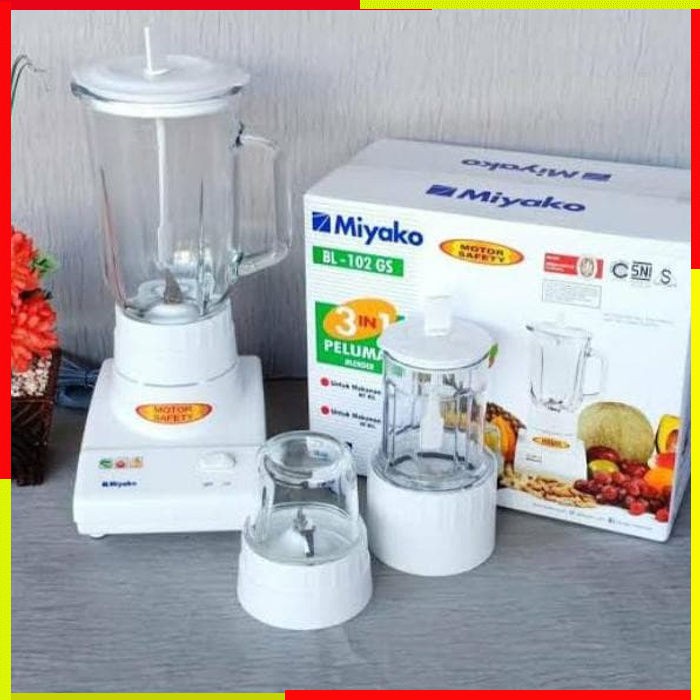 BLENDER MIYAKO 3IN1 BL102GS BLENDER BLANDER DAGING BUMBU BELENDER JUICER JUSER PLASTIK KACA MINI KEC