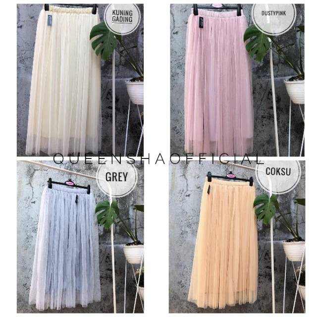 PELANGI RAINBOW MERAH KUNING HIJAU ROK BAWAHAN MURAH WQT/ BEST SELLER Rok tutu polos dewasa