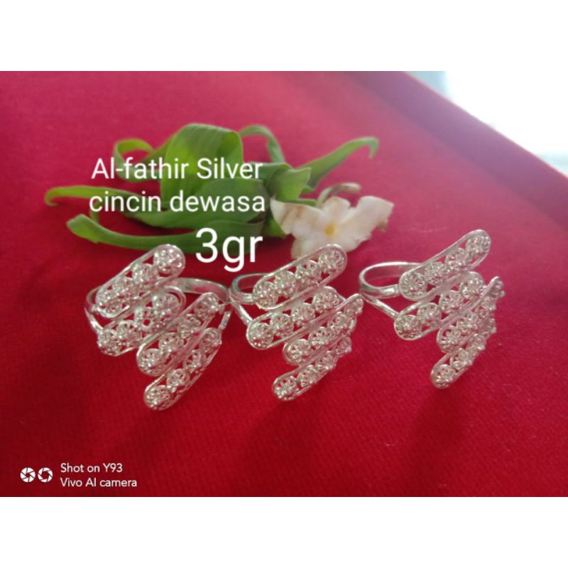 Cincin dewasa motif perak murni 99