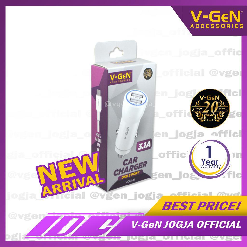 Car Charger V-GeN VCC2-31 3.1A Dual Port Charger Mobil