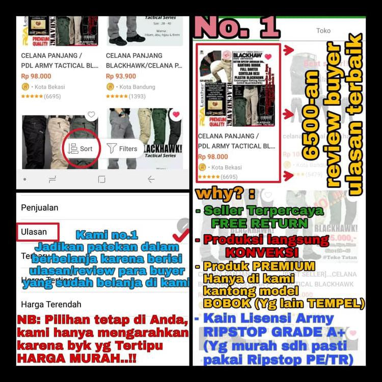 Celana Tactical Blackhawk (Not Celana Chino/Pdl) - Hitam, 32