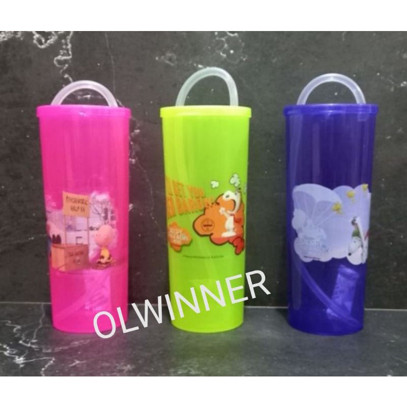 GELAS MINUM SEDOTAN 450ML/GELAS PLASTIK ANAK SEDOT KAMI SOUVENIR ULANG TAHUN BPA FREE FOOD GRADE