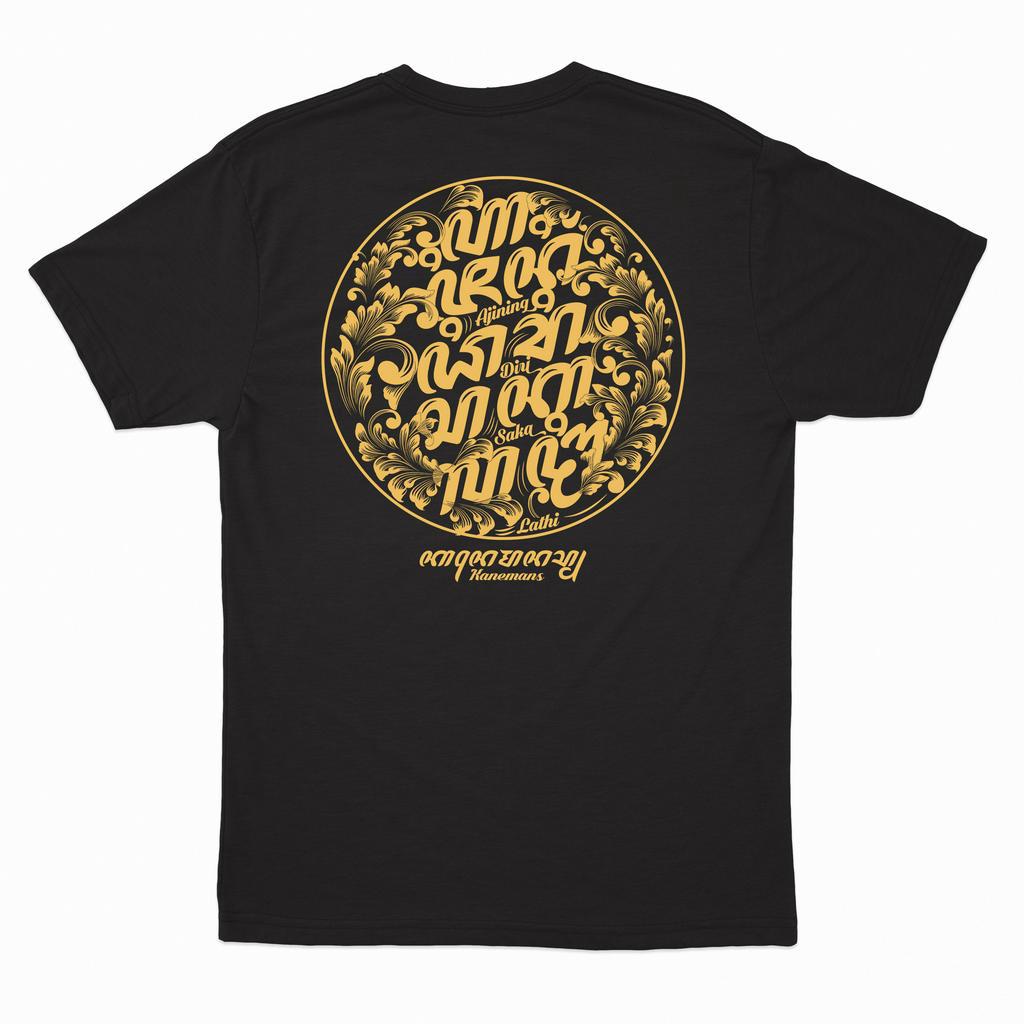 KANEMANS ART - KAOS JAWA  AJINING DIRI SAKA LATHI AKSARA JAWA - COTTON COMBED 24S