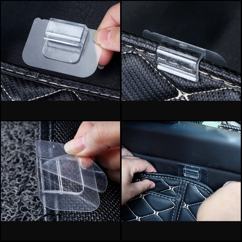 10 Pcs Bracket Kait Perekat Multifungsi Bahan Akrilik Transparan Anti slip Untuk Aksesoris Mobil