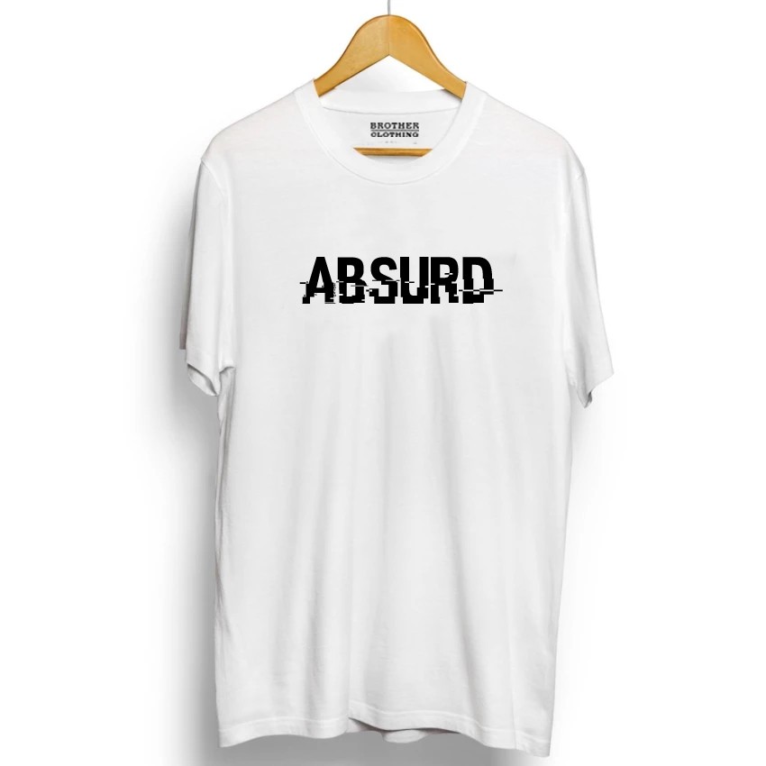 Kaos Distro Pria Absurd White - Abu Misty Premium