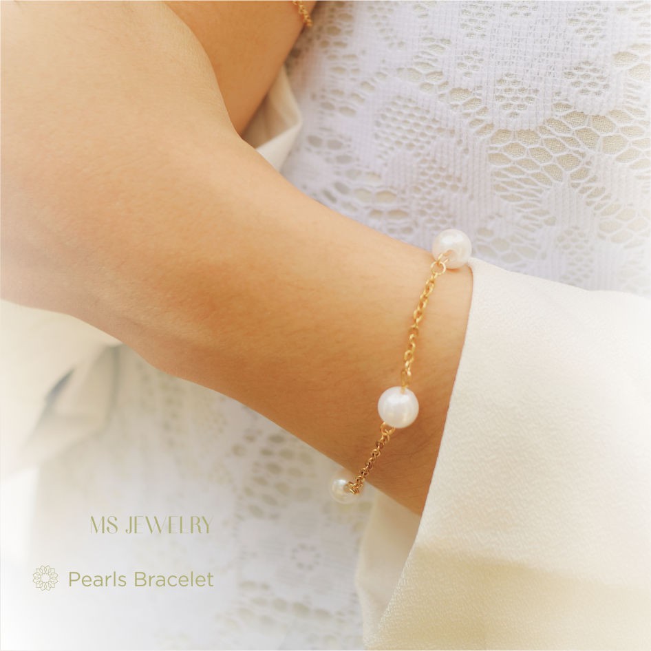 Gelang Mutiara lapis emas gold