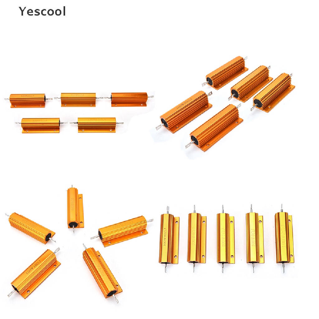Yescool Masker Wajah Untuk Kecantikan Wanita  Resistor Power 1 / 2 / 4 / 8 / 10 Ohm 100W Bahan Aluminum