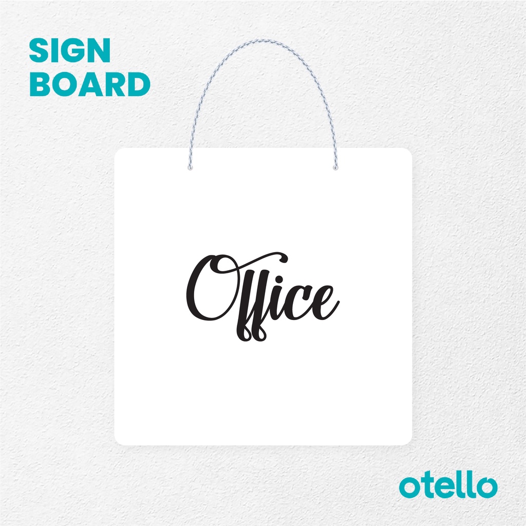 Otello Signage Tuisan Office Signage Board Acrylic Papan Gantung Akrilik Rantai Petunjuk Toko Modern Minimalist Kafe Restoran Kantor Gedung Cafe