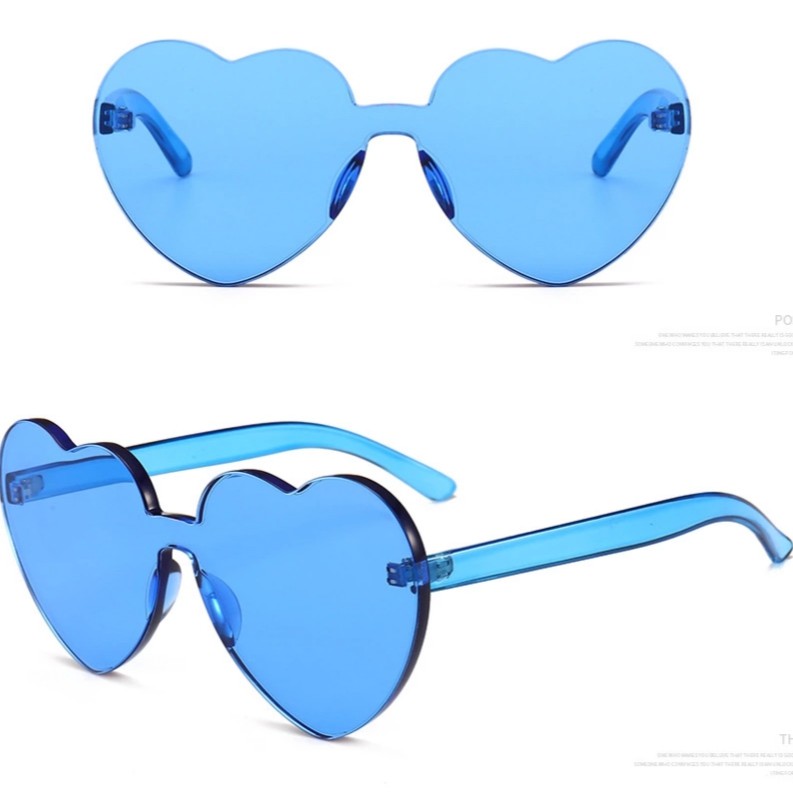 Love Heart Shaped Sunglasses Vintage Frameless Trimming Transparent Heart Glasses