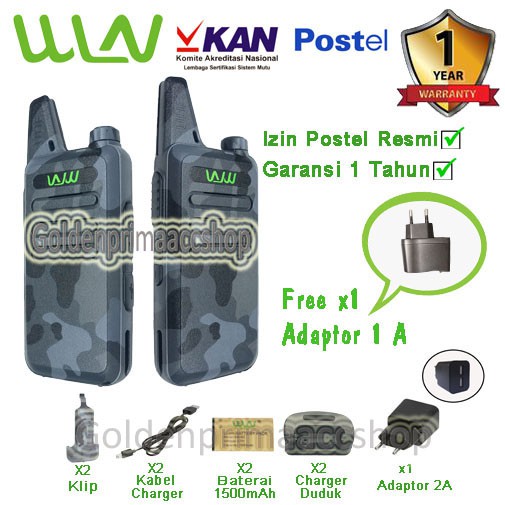 HT WLN Walkie Talkie Two-Way Radio KD-C1 Loreng Abu (isi 2pcs)