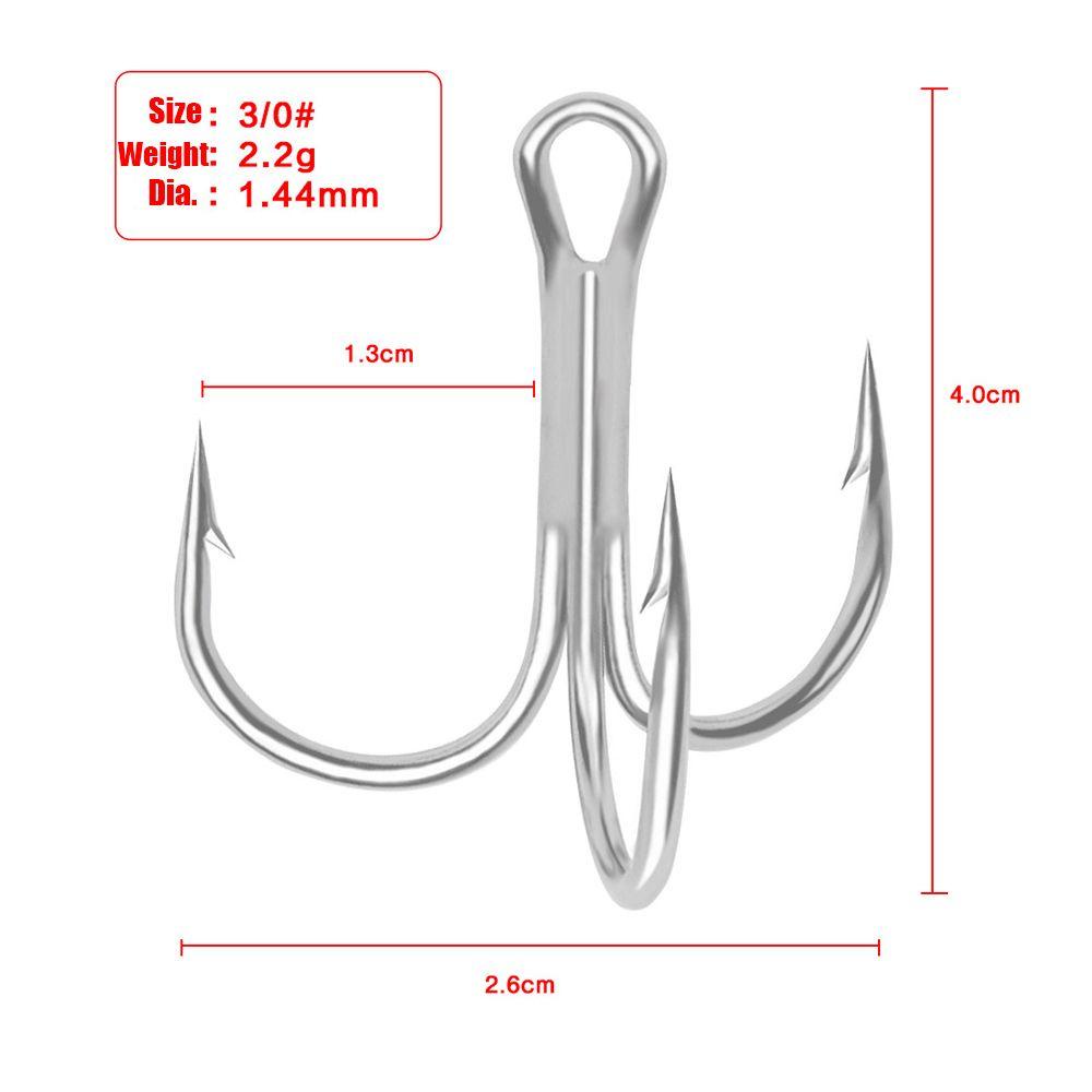 TOP 10pcs /Set Fishhooks Olahraga Umpan Berduri Kait Treble Jig