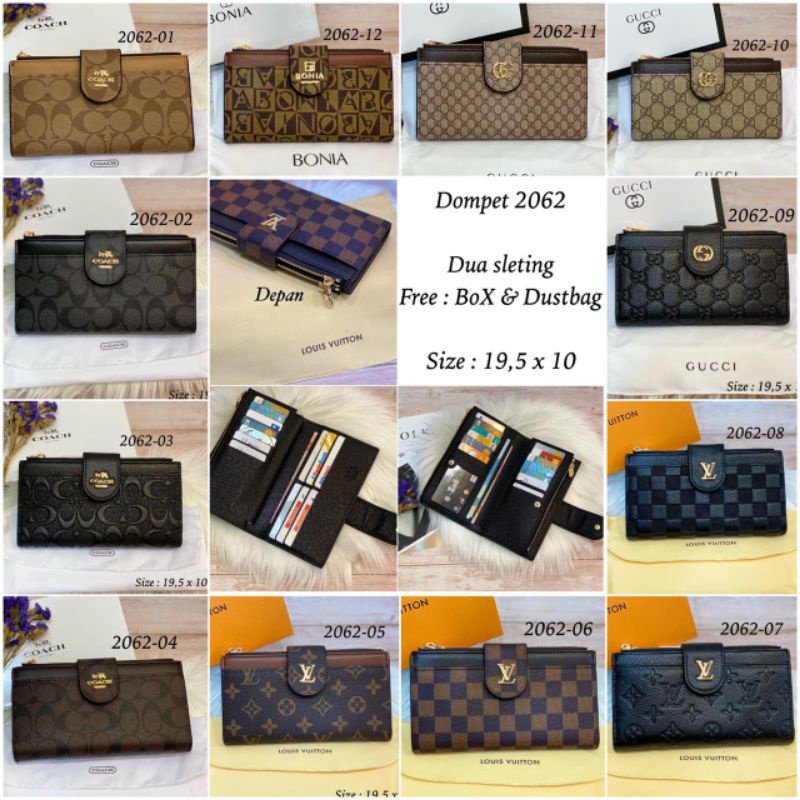 Dompet panjang Wanita 3 In 1 Card Holder-Uang Kertas &amp; Koin 100 % Import Free Box &amp; Dustbag