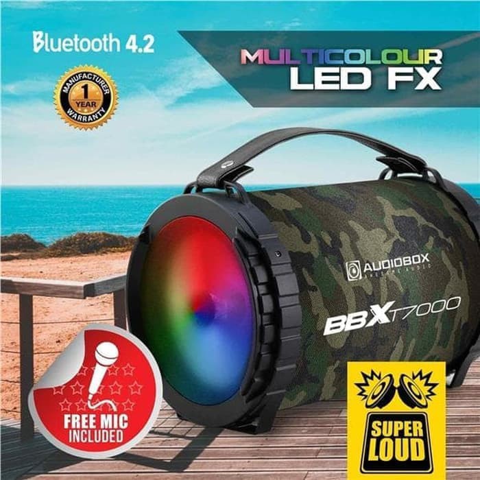 Audiobox BBX T7000 Camo- Portable Bluetooth Speaker Free Mic_es