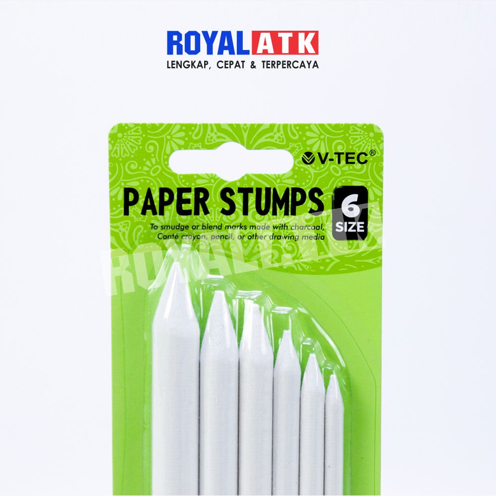 Paper Stump / Paper Pencil / Blending Stump / Dusel Sketsa Pensil V-tec PS-156 Set 6 pcs
