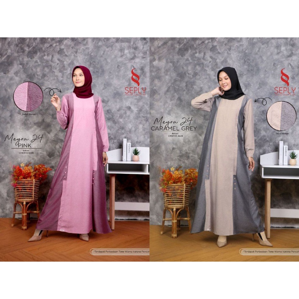 [READY] SEPLY GAMIS MEYRA 24 PINK DAN CARAMEL GREY