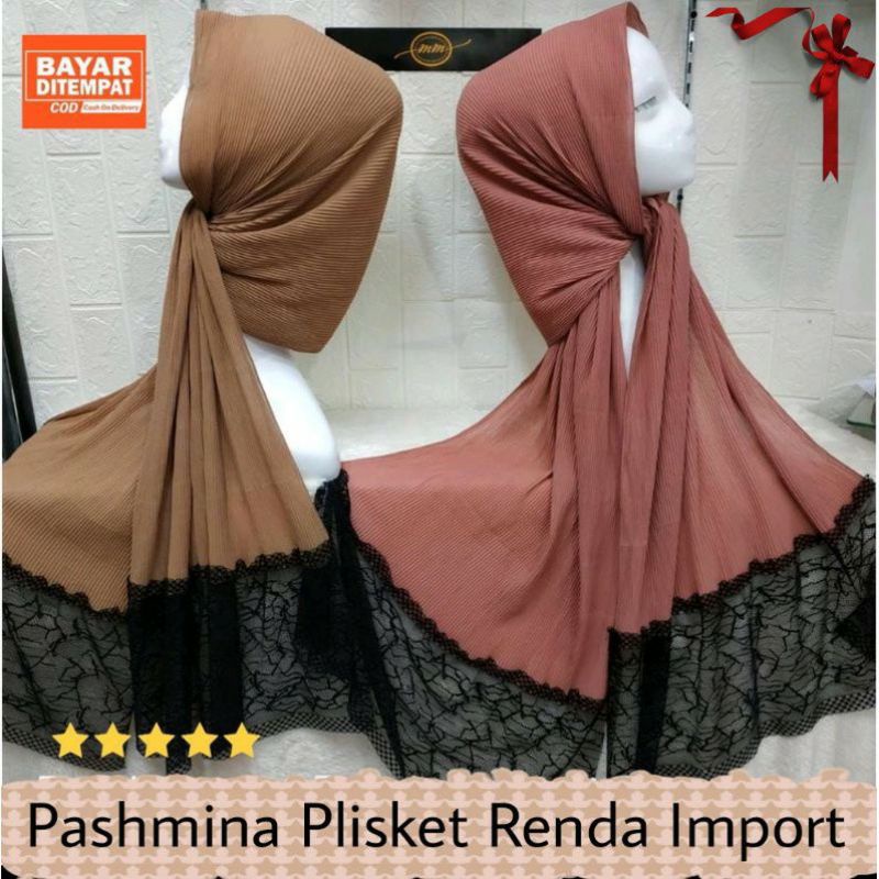 Hijab pasmina plisket renda#plisket renda#pkisket brukat#