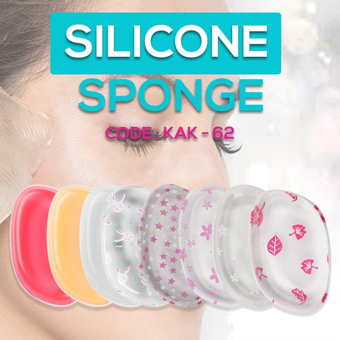 Silicone Sponge makeup puff peralatan makeup kekinian alat makeup serbaguna puff silicon sponge silicone polos sponge silicone motif