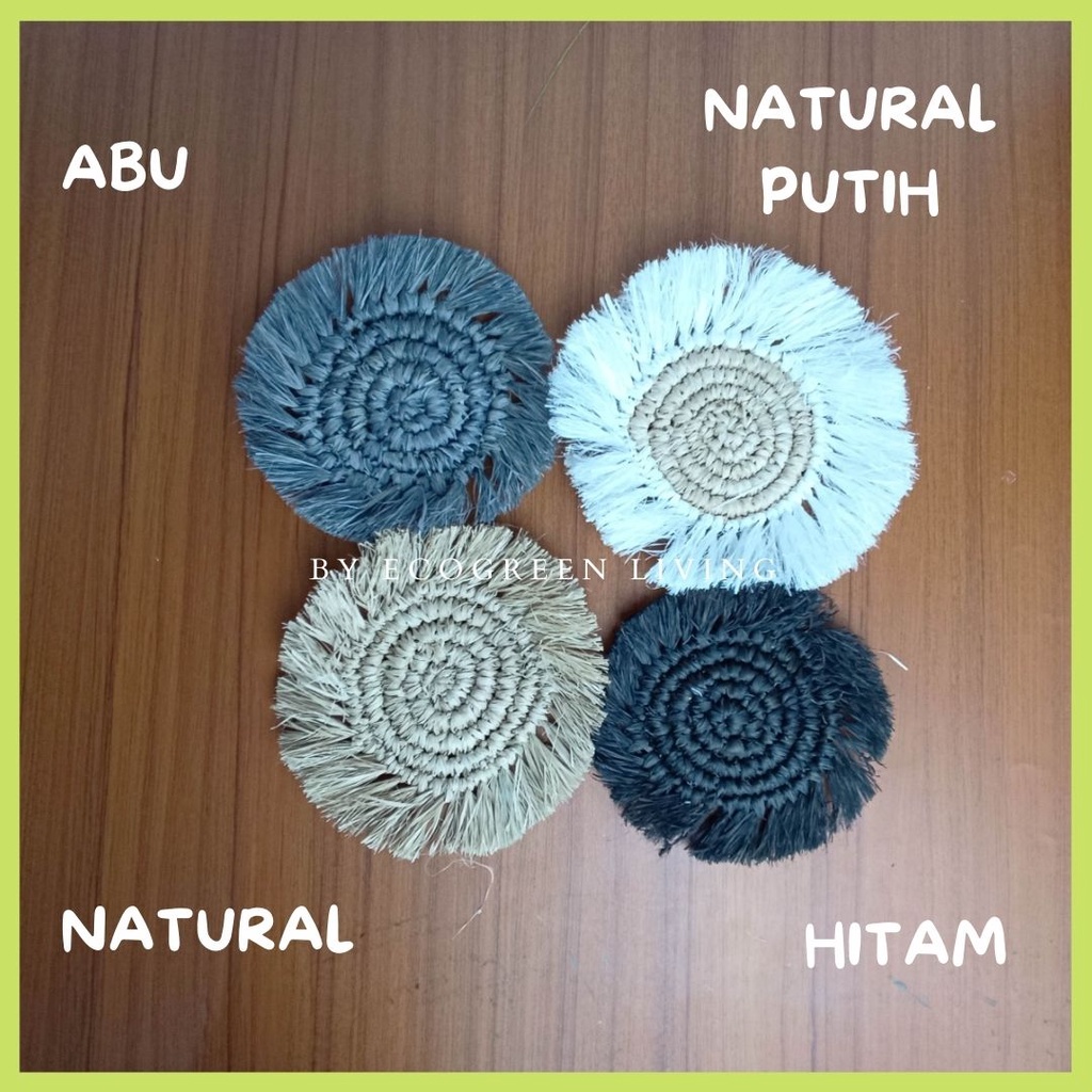 COASTER / TATAKAN GELAS AGEL RUMBAI WARNA WARNI DIAMETER 15 CM