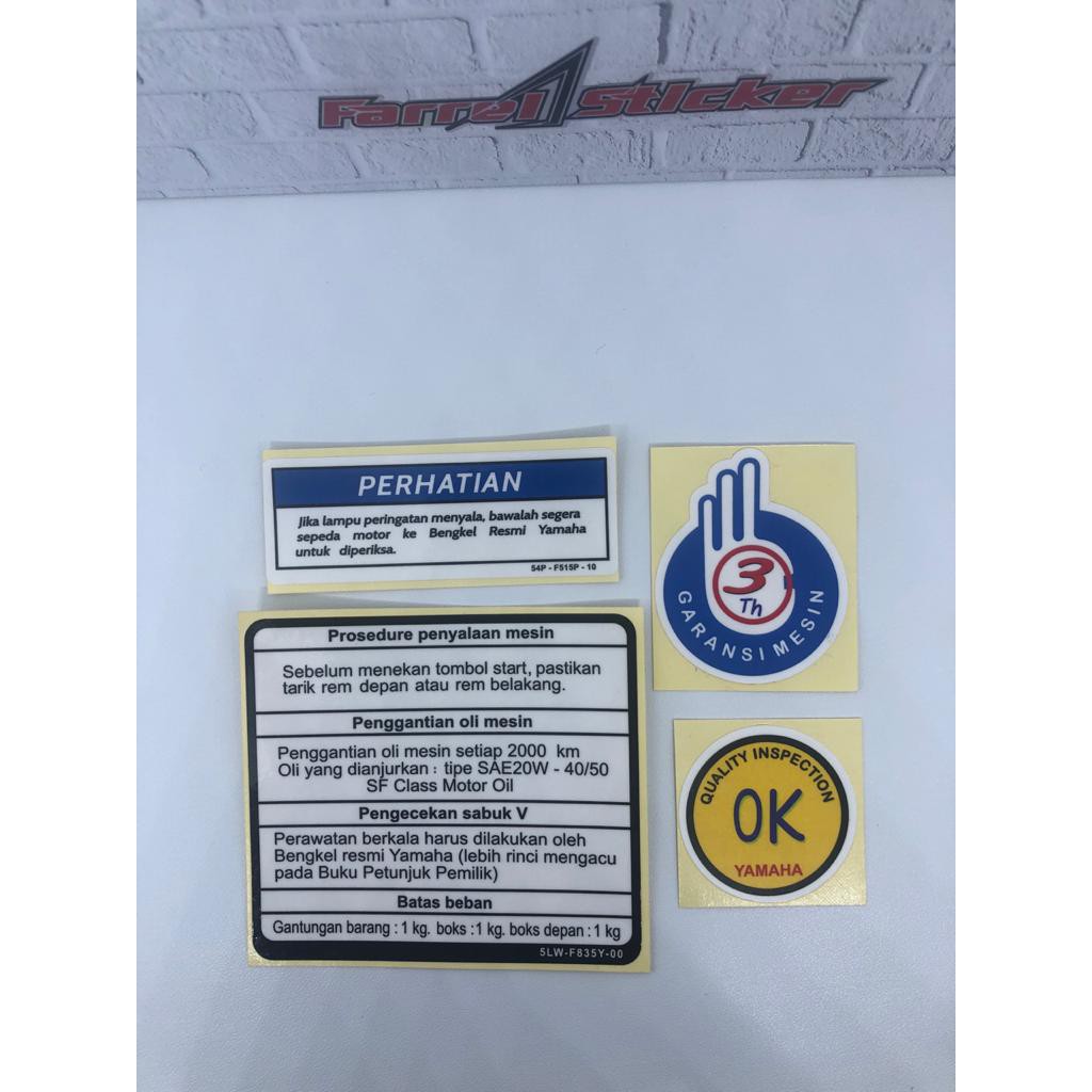 Stiker warning yamaha sticker prosedur 4