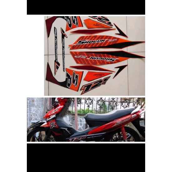 stripping sticker shogun sp hitam orange 2008