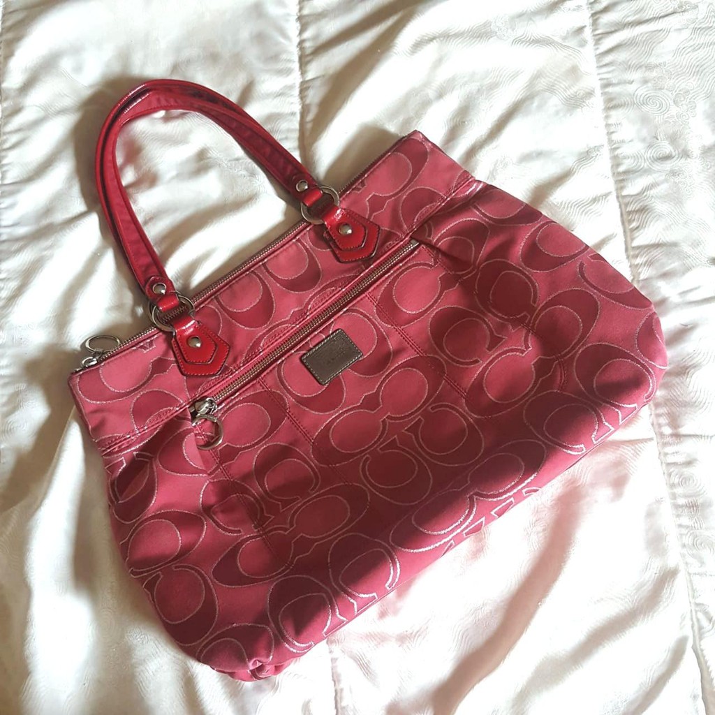 Coach Signature Red Shoulder Bag ORIGINAL from store (preloved clean)