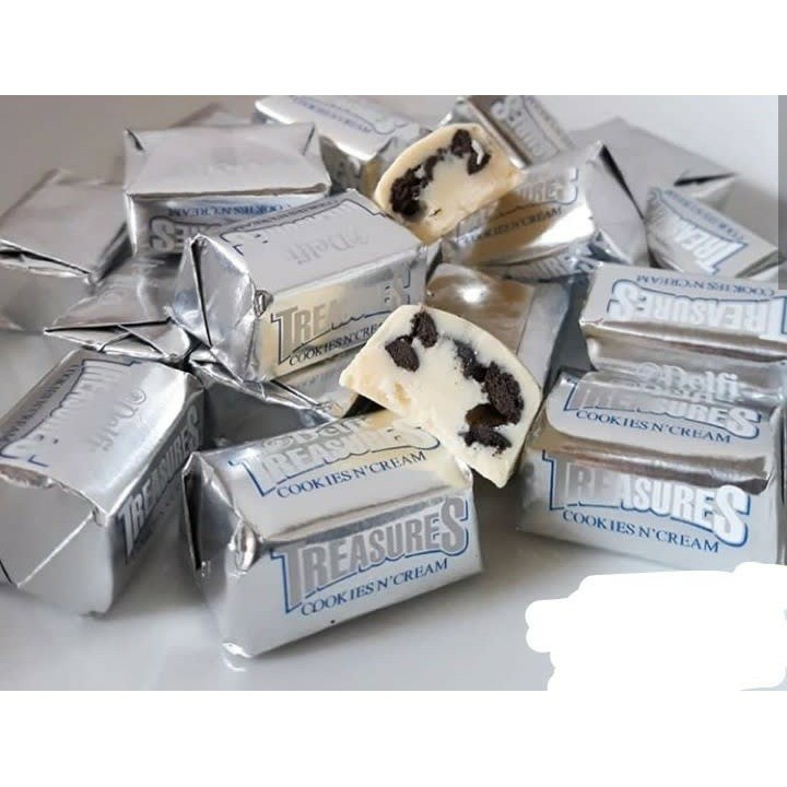 

Cokelat Treasures White Cookies 1,5 kg / Cokelat Termurah