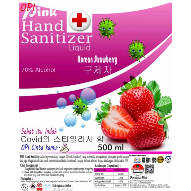 hand sanitizer cair 5 liter aroma strawberry izin kemenkes