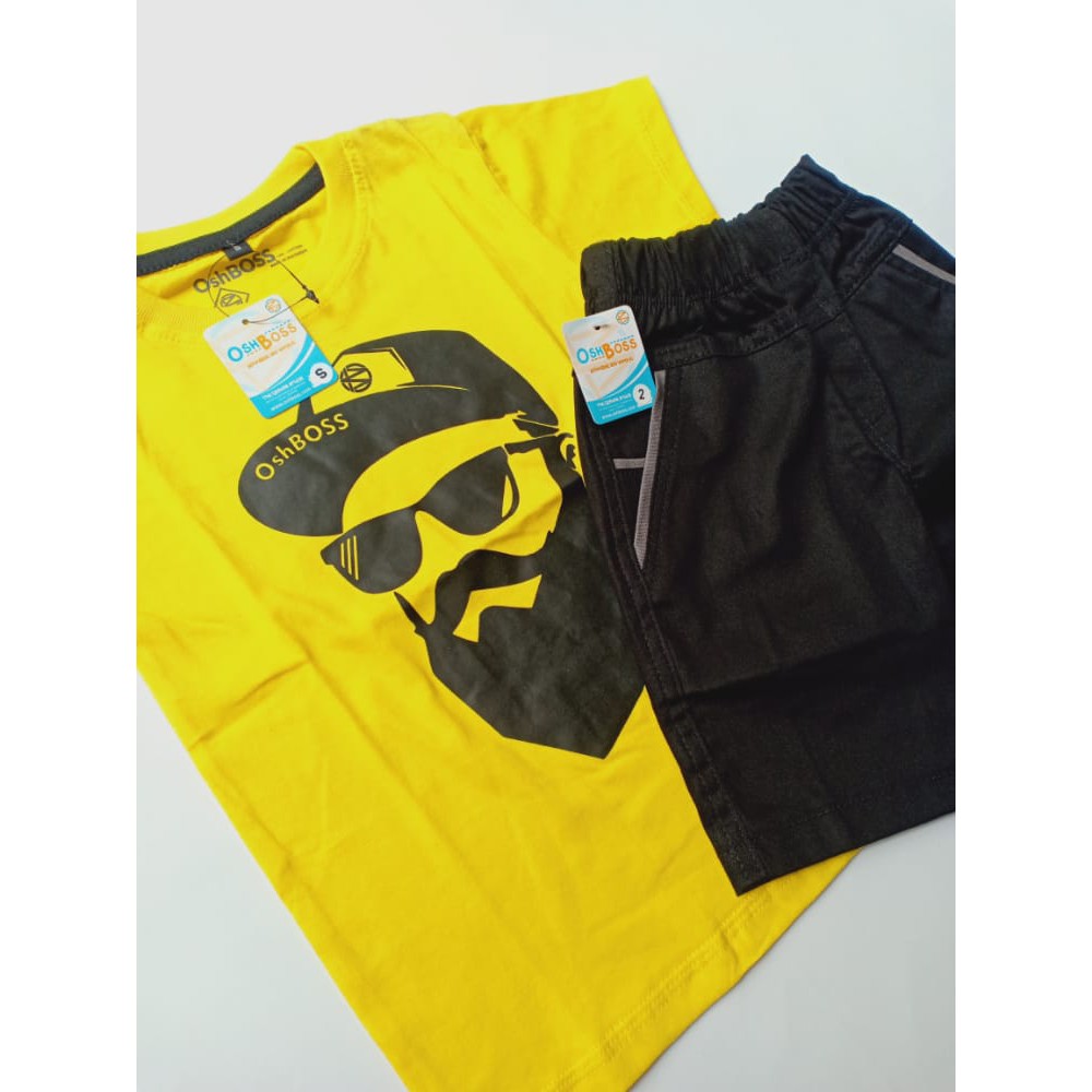 COD BAJU STELAN ANAK LAKI LAKI GAMBAR TOPI KUNING JENGGOT DAN CINO PENDEK 1-6 TAHUN-1