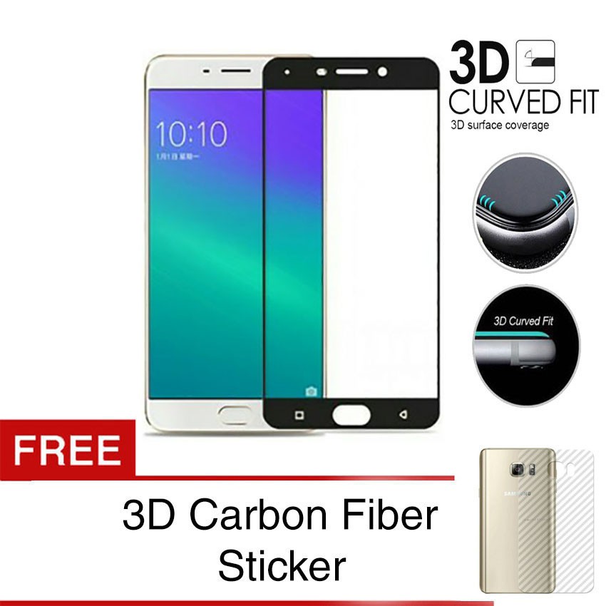 Grace Oppo Neo 9 / A37 Tempered Glass + PET - 3D Full Cover - Lis Hitam