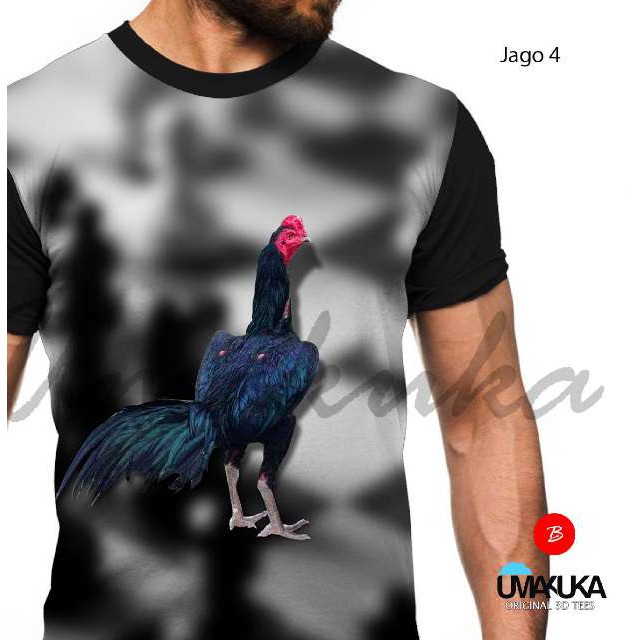 COD baju kaos 3d model ayam jago ayam adu tshirt jago 4 umakuka Fullprinting original keren murah