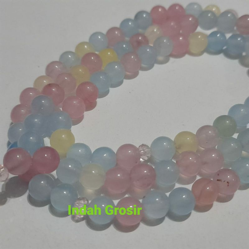 Kalung Tasbih Batu Morganet Natural 6mm 99butir Original